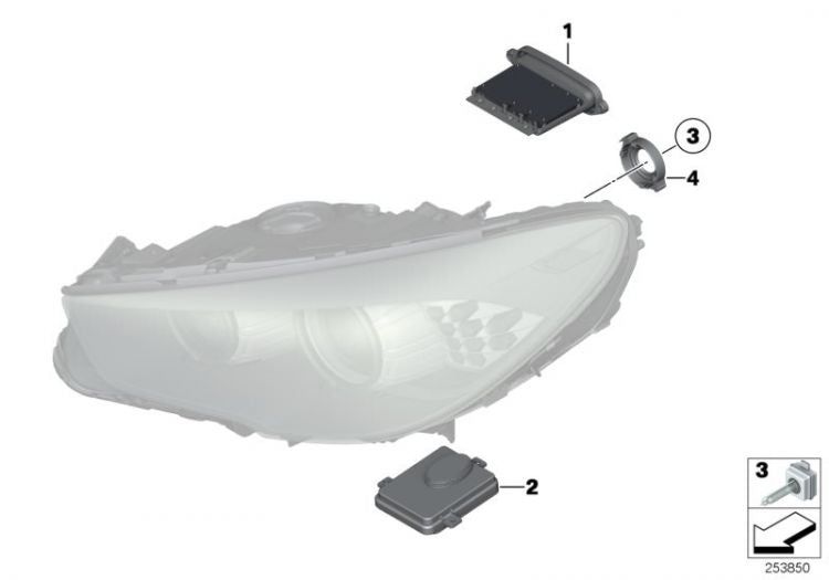 Módulo De Controlador Faro Ahl Luz Xenón Autoadaptable En Curvas Para Bmw F10 F11 F18. Original