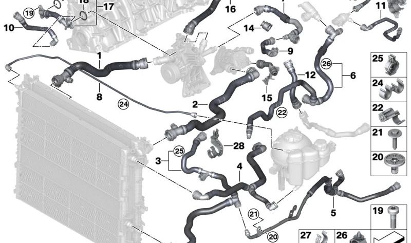 Junta de estanqueidad OEM 11538853707 para BMW G20, G21, G22, G23, G26, G05, G18, G06, G07. Original BMW.