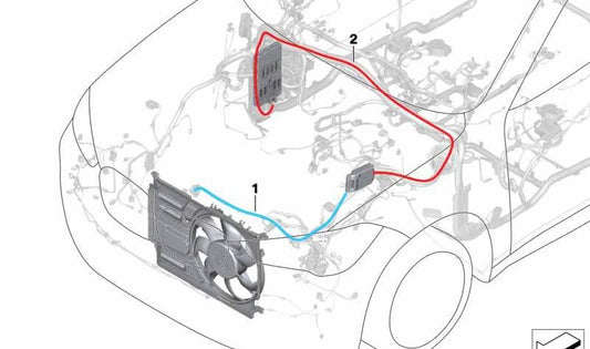 Cable de batería positivo OEM 61126821858 para BMW F48, F39. Original BMW.