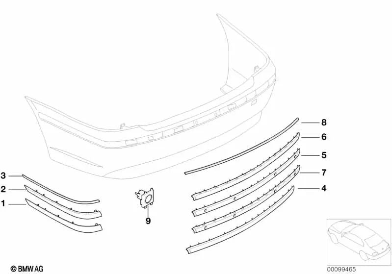 Ultraschallsensor-Unterstützung für BMW E65, E66 (OEM 51127039602). Original BMW