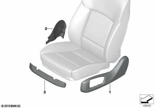 Front Electric Seat Cover for BMW X5 F95 G05 G05N X6 F96 G06 G06N X7 G07 G07N (OEM 52107493061). Original BMW.