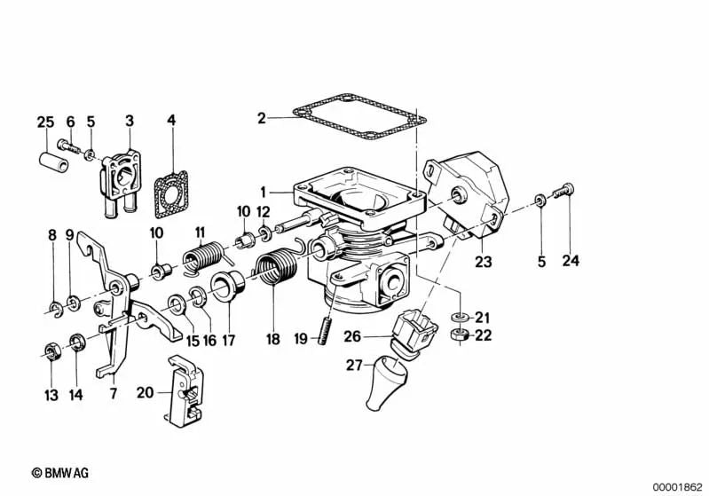 Nippl para BMW E30, E28 (OEM 13541286378). Original BMW