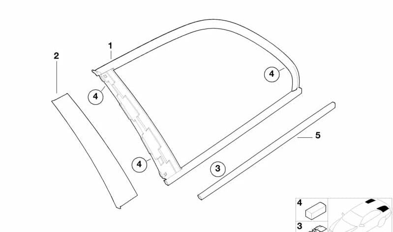 Klettband für BMW 3er E46 (OEM 51368194743). Original BMW