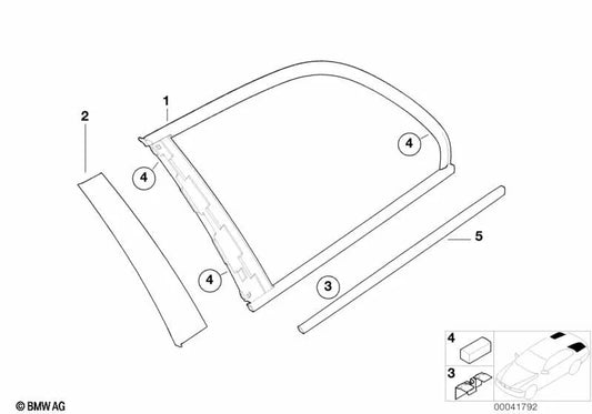 Sujetador para BMW E46 (OEM 51368263608). Original BMW.