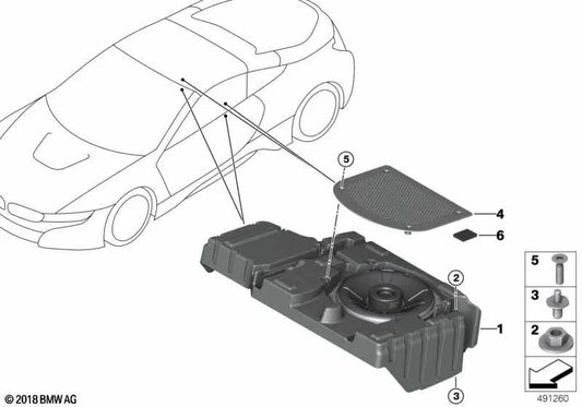 Zentralbass right for BMW I15 (OEM 65136837070). Genuine BMW