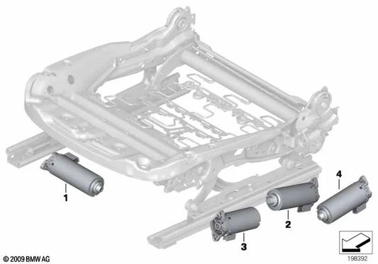 Sitzhöhenverstellmotor für BMW E81, E82, E87, E87N, E88, E90, E90N, E91, E91N, E92, E92N, X1 E84, X3 F25, X4 F26, Z4 E89 (OEM 67316973594). Original BMW.