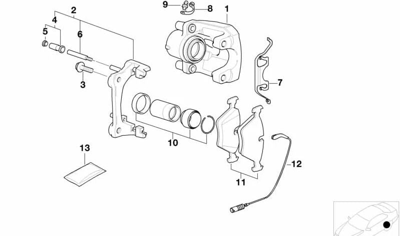 **Resorte de sujeción de pastillas de freno OEM 34212282198 para BMW** E82, E46, E90, E92, E93, E34, E39, E60, E61, E63, E64, E31, E85, E86, E52. **Original BMW.**