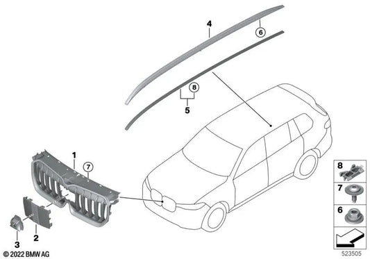 Barra de techo izquierda para BMW X1 U11 (OEM 51139466061). Original BMW