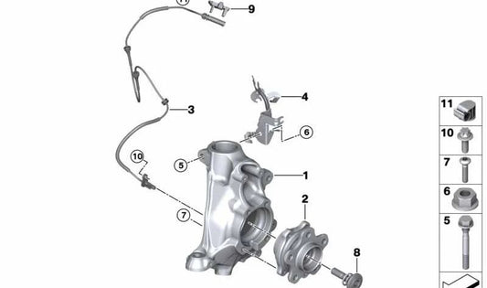 Cojinete oscilante izquierdo para BMW Serie 4 G26, G26N (OEM 31206892509). Original BMW