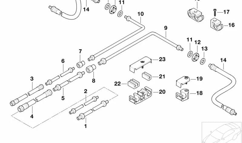 Tubería para BMW E38 (OEM 34326755111). Original BMW