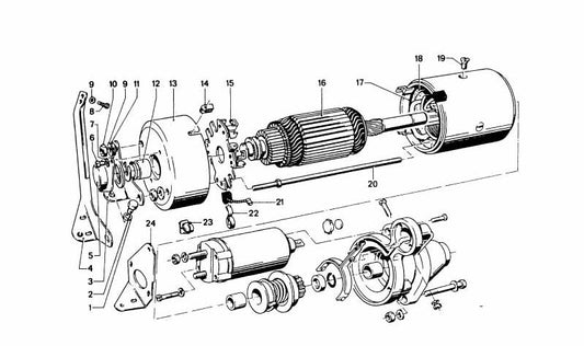 Bürstenhalterplatte für BMW E21, E30, E12, E28, E24, E23, E32 (OEM 12411274607). Original BMW