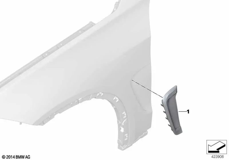 Conducción de aire pared lateral delantero derecho para BMW X6 F86 (OEM 51138056724). Original BMW