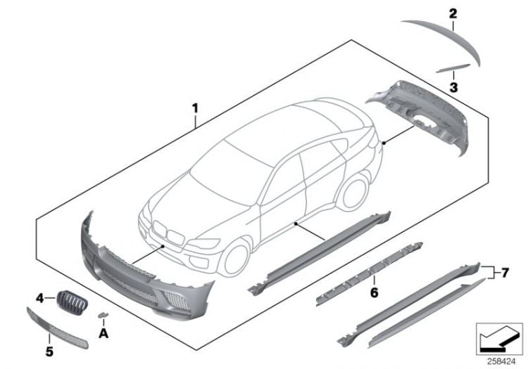 Pieza De Soporte Para Umbral Puerta Bmw X6 E71. Original Recambios