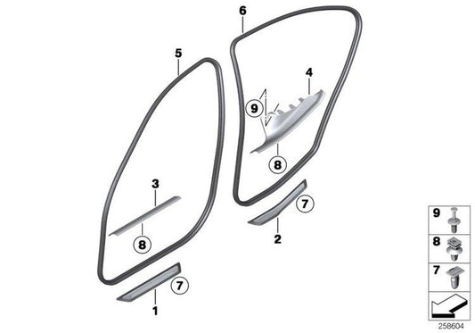 Junta Estanque De Puerta Delantera Para Bmw Serie 4 Gran Coupe F36. Original Recambios