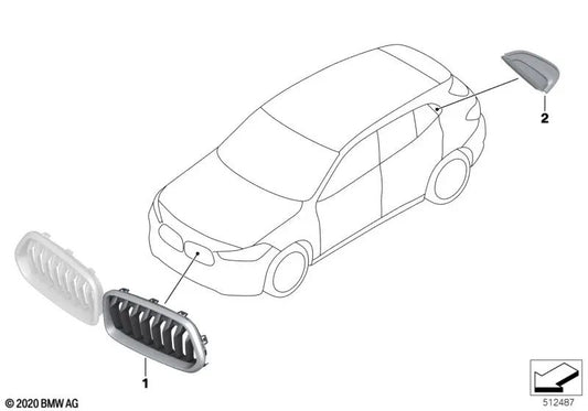 Linke C-Säulenabdeckung für BMW X2 F39 (OEM 51137428123). Original BMW