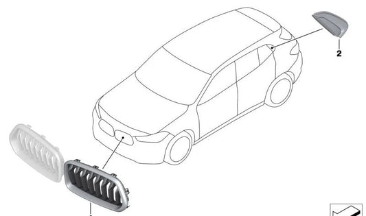 Rechte C-Säulenabdeckung für BMW F39 (OEM 51137428288). Original BMW.