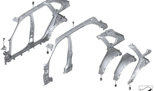 Marco lateral interior derecho OEM 41007352066 para BMW F15, F85. Original BMW.