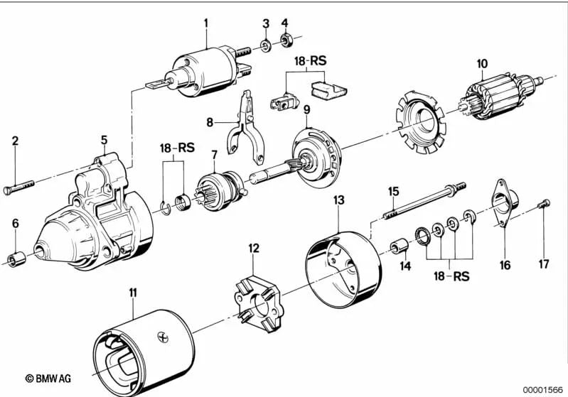 Palanca de cambios para BMW Serie 3 E30, E36 Serie 5 E28, E34 Serie 6 E24 Serie 7 E32 (OEM 12411721285). Original BMW