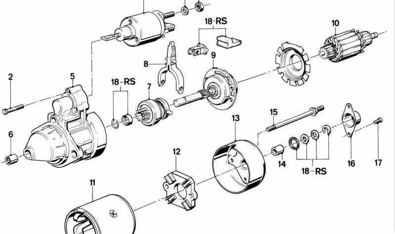 Buje de cojinete para BMW Serie 3 E21, E30, E36, Serie 5 E12, E28 (OEM 12411273241). Original BMW