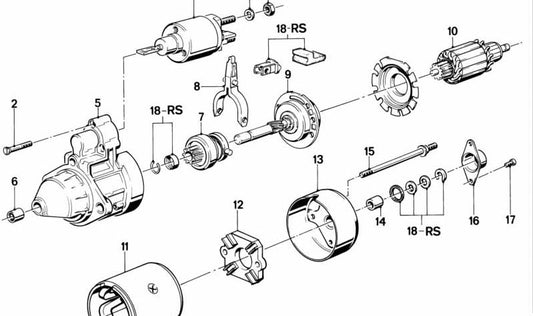 Buchse für BMW 3er E30, E36, 5er E28, E34, 6er E24, 7er E32 (OEM 12411721289). Original BMW