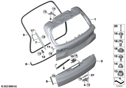 Adapter plate transmission spindle right for BMW F95, G05, G18 (OEM 51247441638). Original BMW