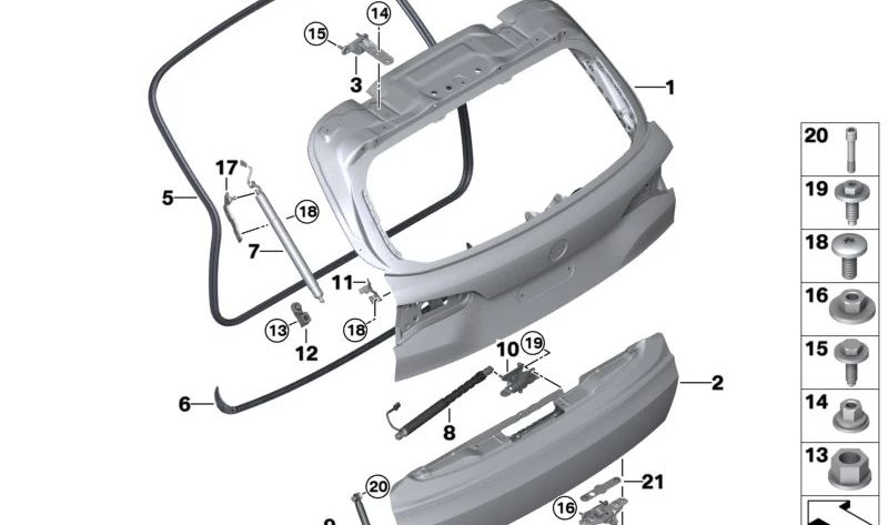 Placa adaptadora para BMW X5 F95, G05, G18 (OEM 51247441637). Original BMW