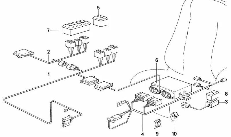 Wiring side of the co -pilot OEM 61121377170 for BMW E24. Original BMW.