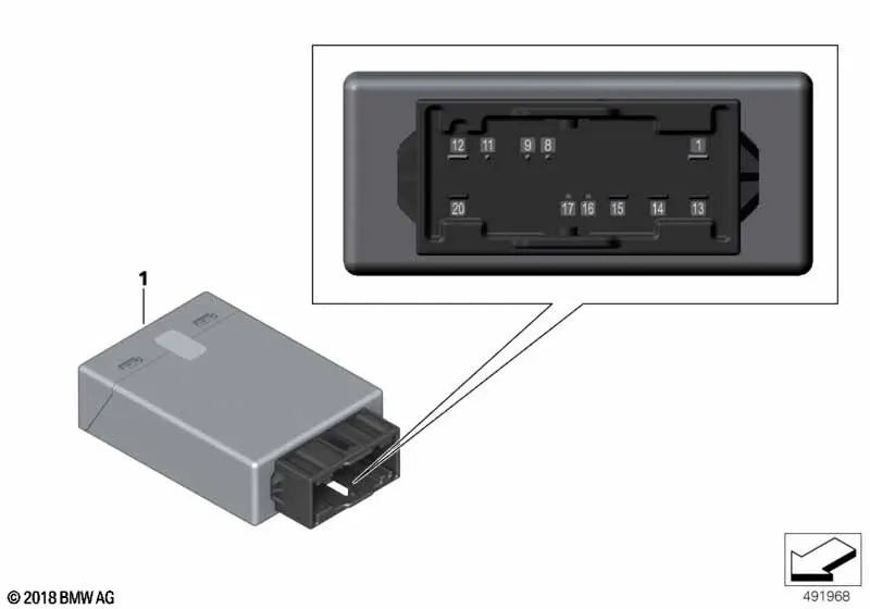 Unidad de Control Carril Antideslizante para BMW Serie 3 G21, G21N, G81, X5 F95, F95N, G05, G05N, X6 F96, F96N, G06, G06N (OEM 61355A16090). Original BMW.