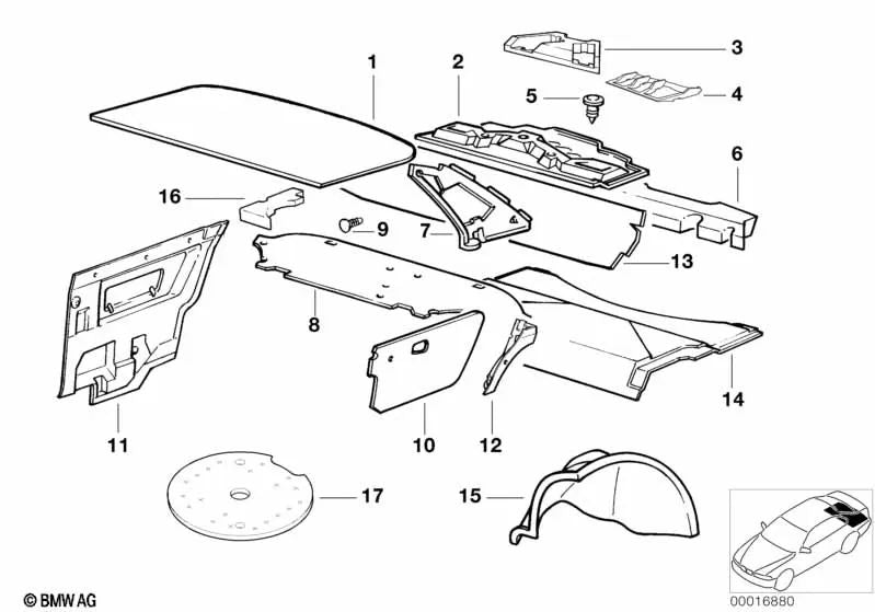 Right side panel sound insulation for BMW E36 (OEM 51488153940). Original BMW