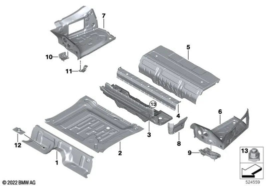 Fondo de maletero trasero para BMW G32, G12, G70 (OEM 41007431643). Original BMW.