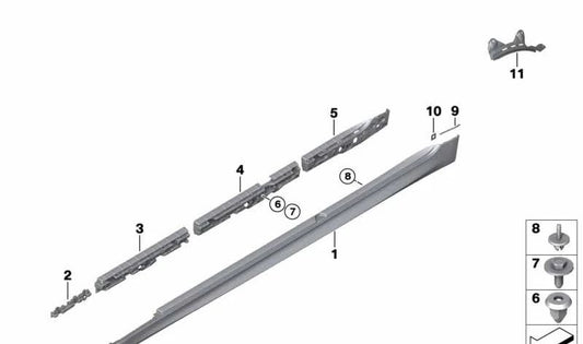 Passaggio della ruota posteriore sinistra per BMW G31 (OEM 5177433129). BMW originale