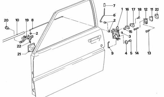 Verrouillage de la porte d'entrée droite 51211842254 pour BMW E21. BMW d'origine.