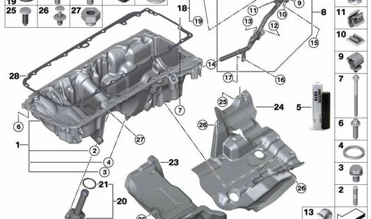 Führungsrohr für BMW 5er F10, F11, 7er F01N, F02N, X5 E70N, F15, X6 E71, F16 (OEM 11437823520). Original BMW