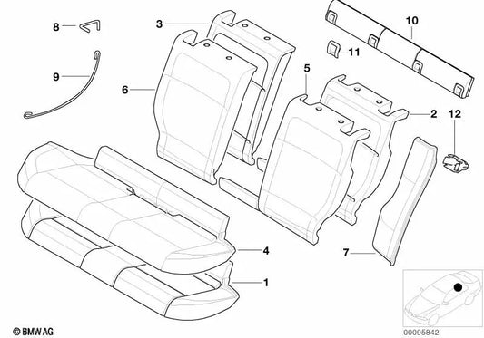 Funda de Asiento de Tela para BMW Serie 3 E46 (OEM 52207046793). Original BMW