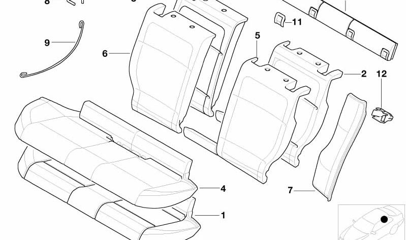 Clip blanco OEM 52207157536 para BMW E81, E82, E87, E46, E92, F10, E84, E71, E72. Original BMW.