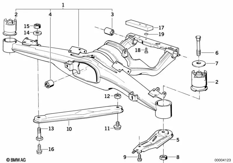 Flange nut for BMW E36, E34, E32 (OEM 33311133463). Genuine BMW