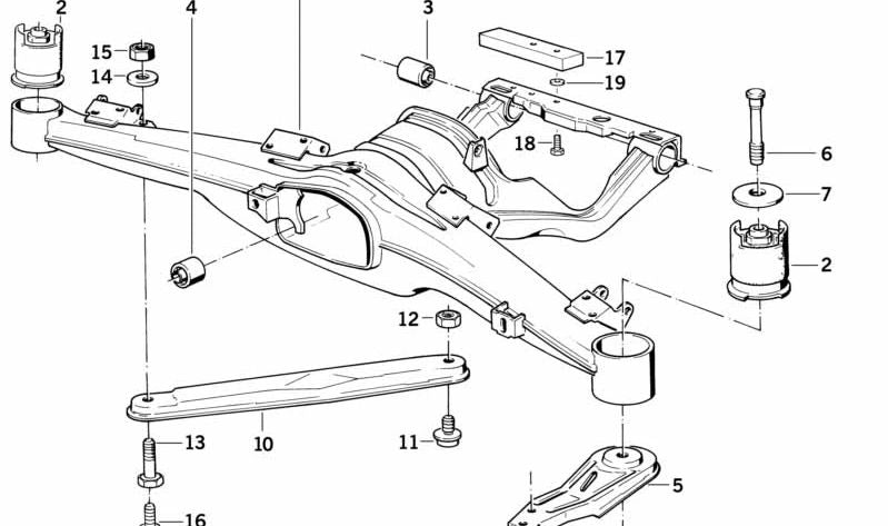 OEM Heckstabilisator Arm 33311134154 für BMW E32. Original BMW.