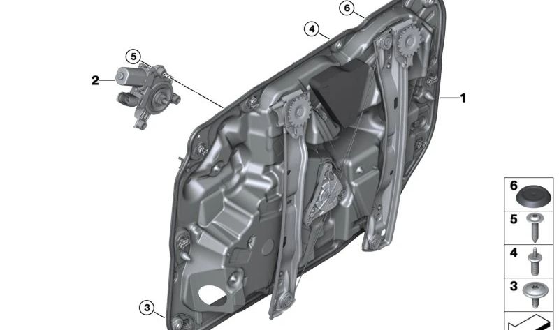 Motor del elevalunas derecho OEM 67625A84FB8 para BMW (Modelos compatibles: E90, E91, E92, E93, F30, F31, F32, F33, F34, F36). Original BMW.