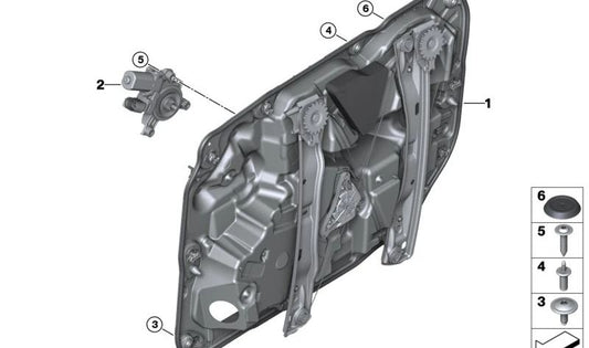 Motor de elevação de janela direita OEM 67625A84FB8 para BMW (modelos compatíveis: E90, E91, E92, E93, F30, F31, F32, F33, F34, F36). BMW originais.