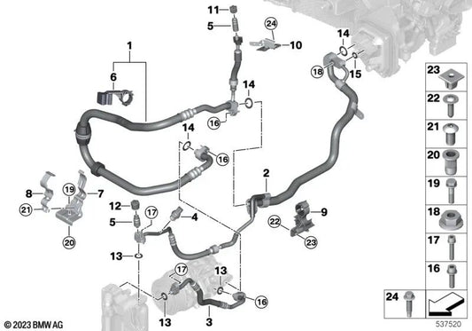 Tuerca de expansión para BMW Serie 1 F20, F21, Serie 2 F22, F45, F46, G42, Serie 3 F30, F31, F34, F35, G20, G21, G28, Serie 4 F32, F33, F36, G22, G23, G26, Serie 5 F90, G30, G31, G38, G60, Serie 6 G32, Serie 7 G11, G12, G70, Serie 8 F91, F92, F93, G14, G1