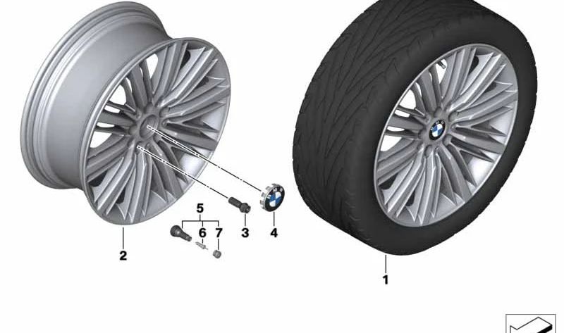 Llanta de Aleación para BMW F06, F12, F13, F01N, F02N (OEM 36116862899). Original BMW