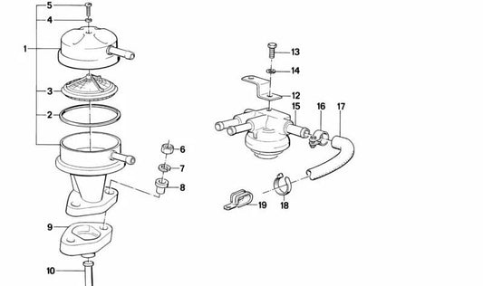 Insulating flange (Isolierflansch) OEM 13319065694 for BMW E21, E12. Genuine BMW.