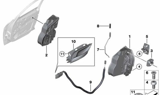 OM 51212990417 barra azionaria della porta anteriore sinistra per BMW E84. BMW originale.