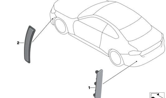 Reflector lateral derecho para BMW Serie 2 G87 (OEM 63148084880). Original BMW