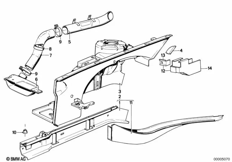 Abrazadera para BMW Serie 7 E23 (OEM 51711877996). Original BMW