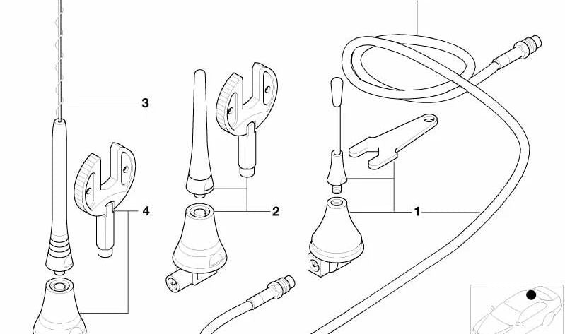 Base de antena para BMW E36, E34, E39, E38, E31 (OEM 84538360295). Original BMW