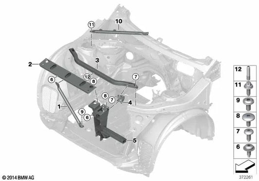 Placa de Adaptación Izquierda para BMW F25, F26 (OEM 51647210507). Original BMW