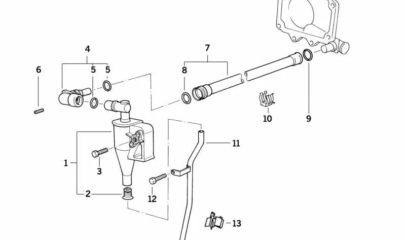 Perno roscado OEM 11151736960 para BMW E34, E39, E32, E38, E31, E53. Original BMW.