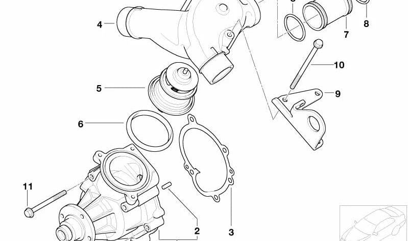 Mechanische Kältemittelpumpe für BMW E46 (OEM 11517838118). Original BMW