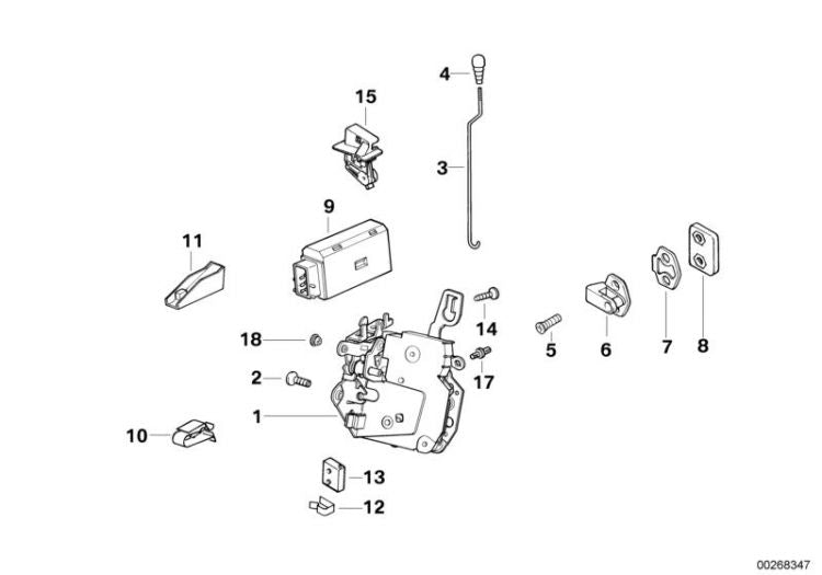 Cerradura Para La Puerta Delantera Bmw E36. Original Recambios